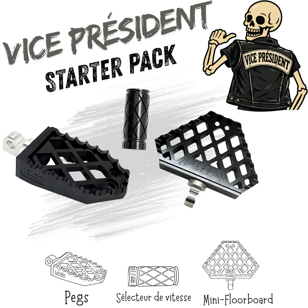 442 Parts - STARTER PACK - VICE PRESIDENT - Pegs, Mini-floorboards et embout de sélecteur