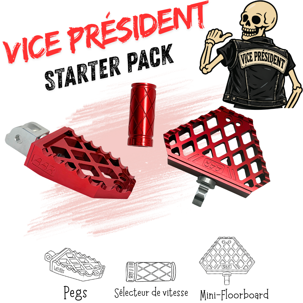 442 Parts - STARTER PACK - VICE PRESIDENT - Pegs, Mini-floorboards et embout de sélecteur