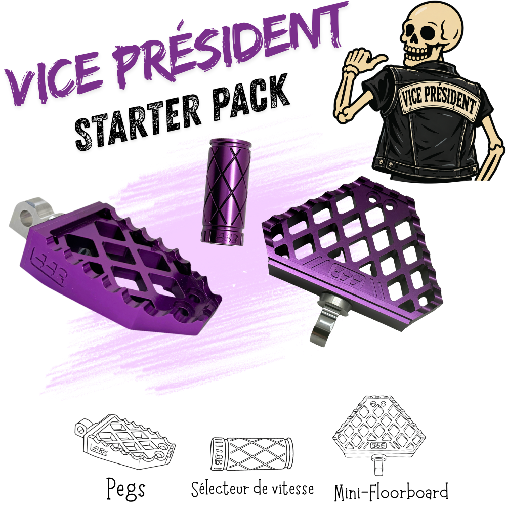 442 Parts - STARTER PACK - VICE PRESIDENT - Pegs, Mini-floorboards et embout de sélecteur