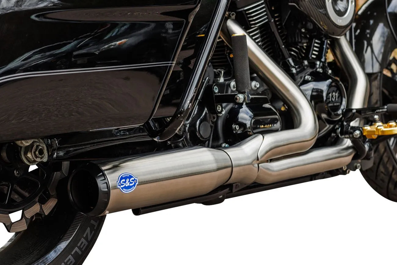 S&S - Qualifier 2-into-1 Exhaust - Touring 17-25 - Brushed or Black