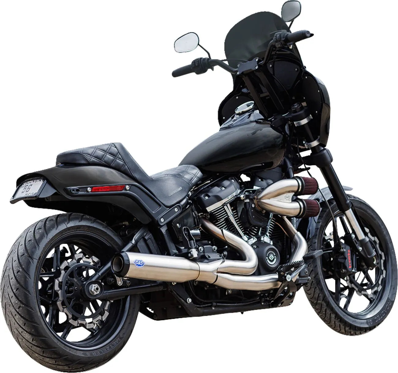 S&S - Echappement Qualifier 2 en 1 - Softail M8 18+ - Noir ou brossé