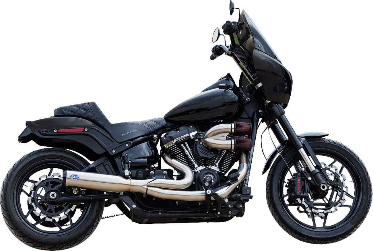 S&S - Qualifier 2-into-1 Exhaust - M8 Softail 18+ - Black or Brushed