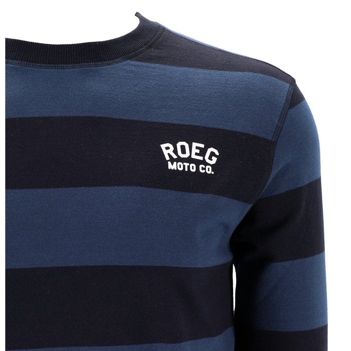 ROEG - Long-sleeved T-shirt - Striped black and blue