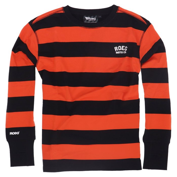 ROEG - Tee-shirt manche longue - Raillé noir et orange