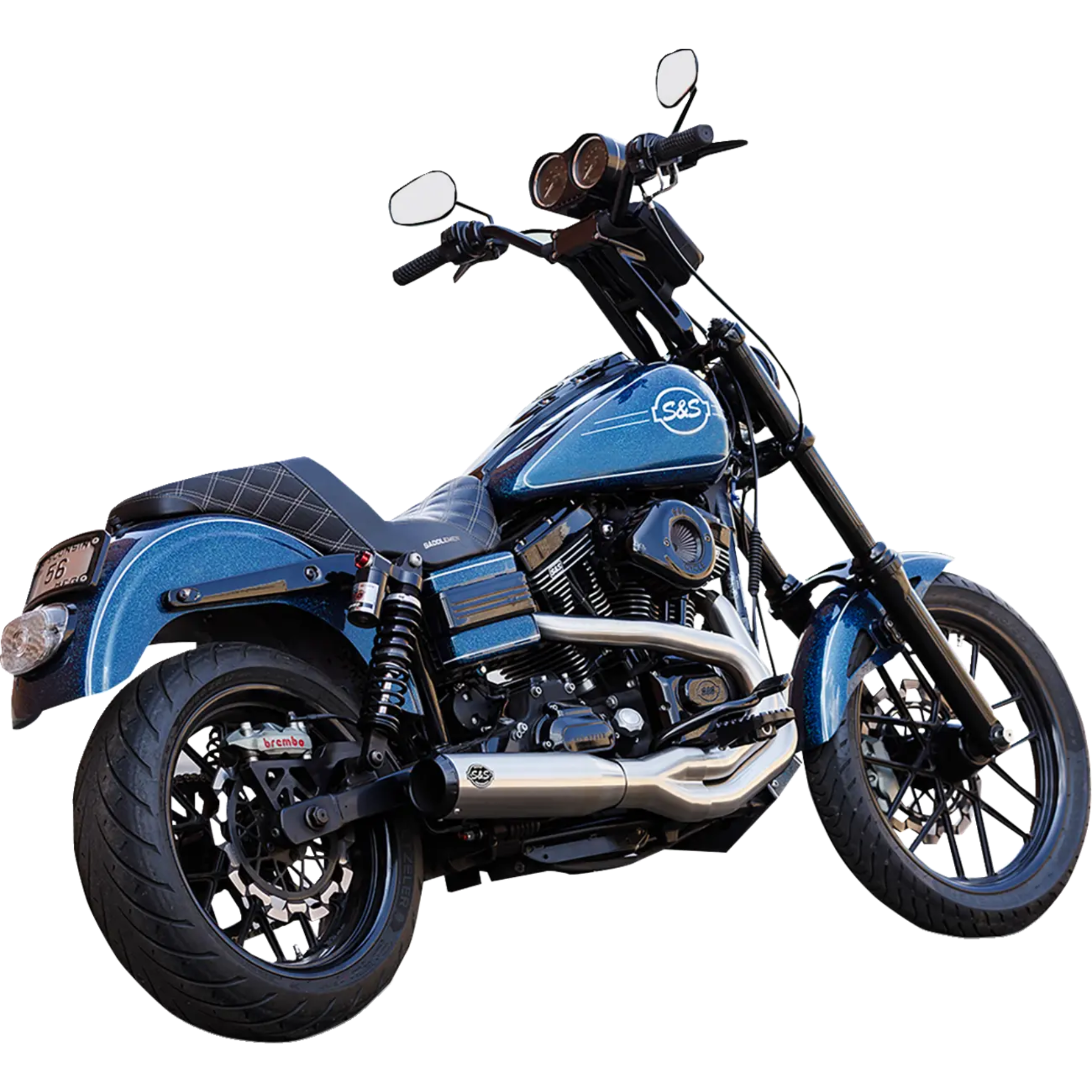 S&S - Echappement Qualifier 2 en 1 - Dyna 06-17 - Noir ou Inox brossé