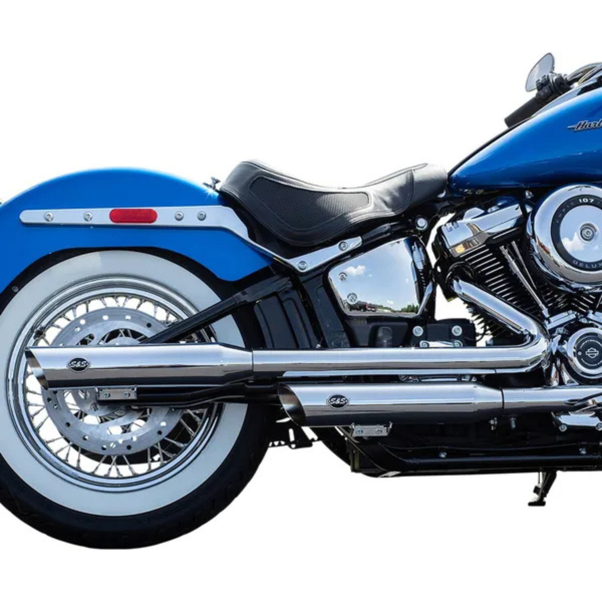 S&S - Silencieux Slash cut - Softail Deluxe & Heritage 18-24 - Chrome