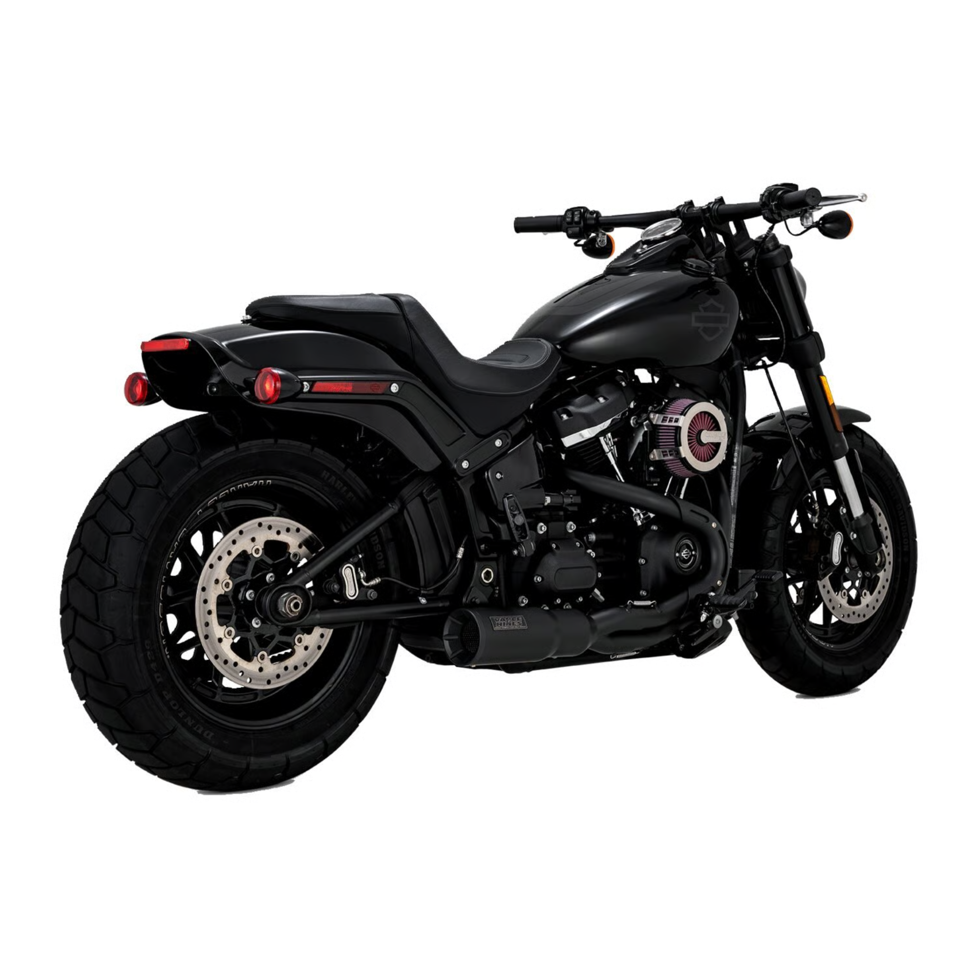VANCE & HINES - Echappement 2-en-1 HI-Output PCX short - Softail 18-24 - Noir ou Inox brossé
