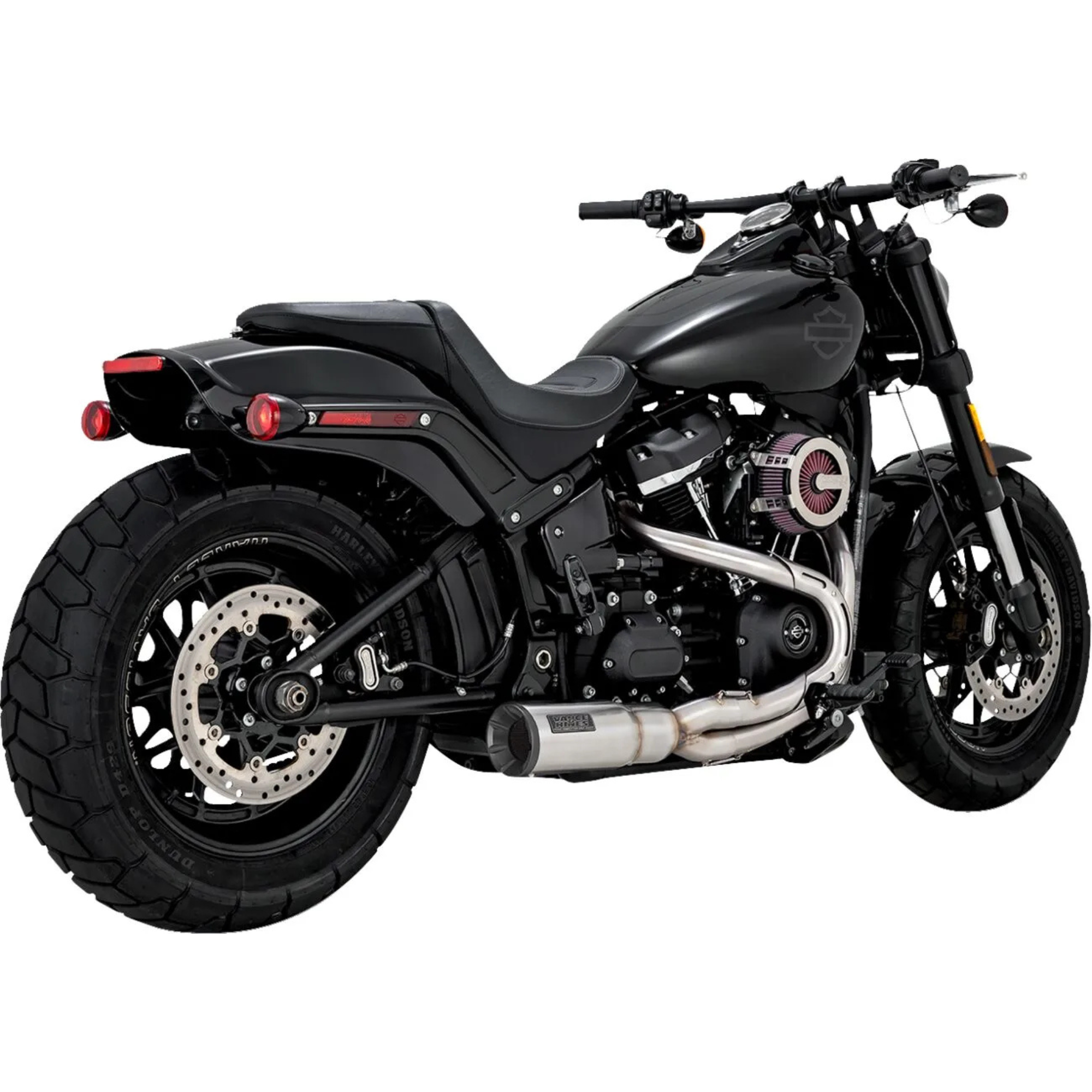 VANCE & HINES - Echappement 2-en-1 HI-Output PCX short - Softail 18-24 - Noir ou Inox brossé