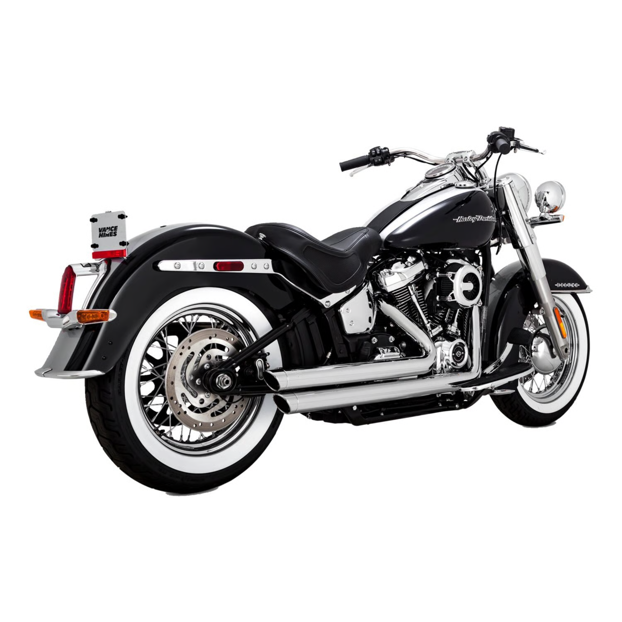 VANCE & HINES - Echappement 2 en 2 Big Shots Staggered PCX - Softail 18-24 - Chrome ou Noir