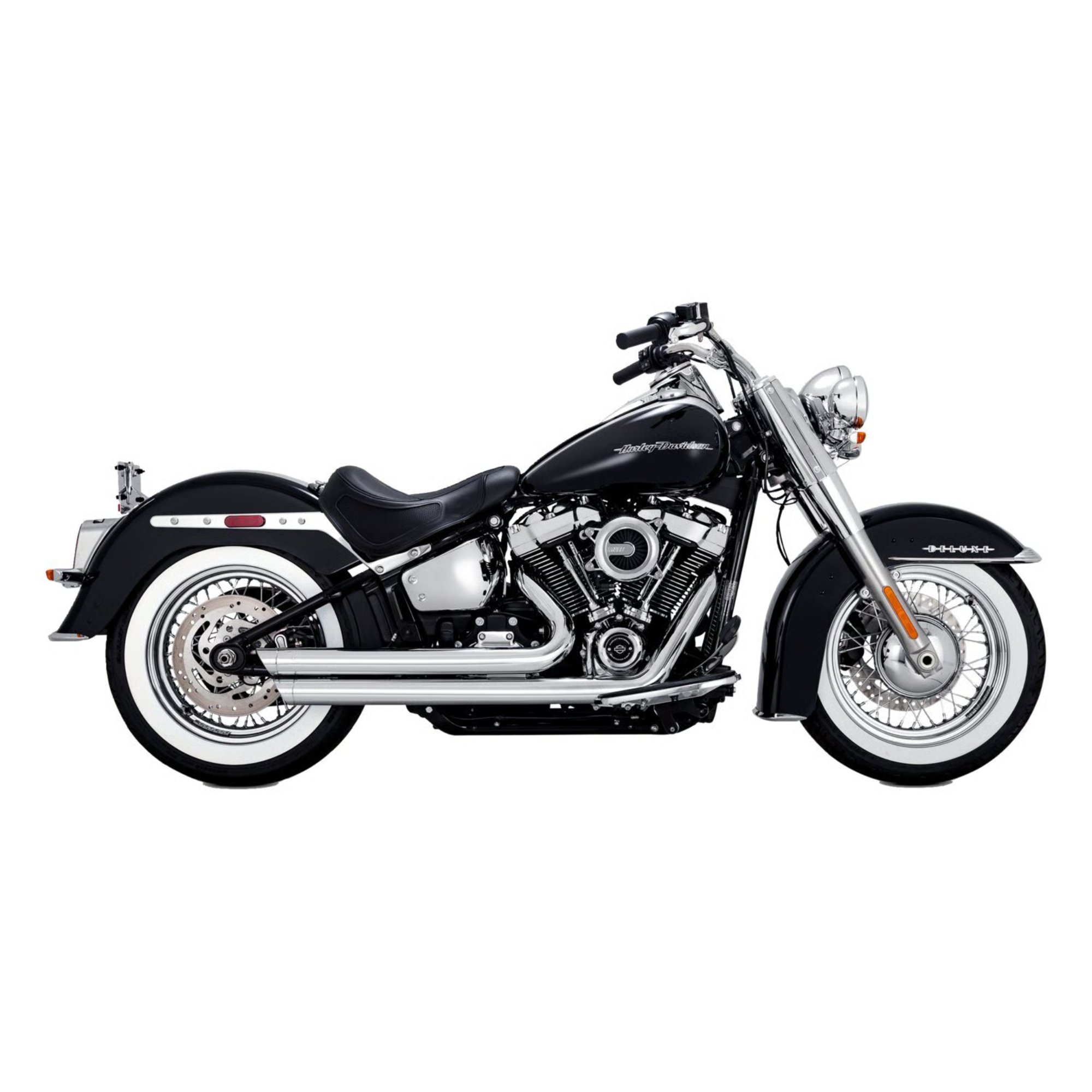 VANCE & HINES - Echappement 2 en 2 Big Shots Staggered PCX - Softail 18-24 - Chrome ou Noir
