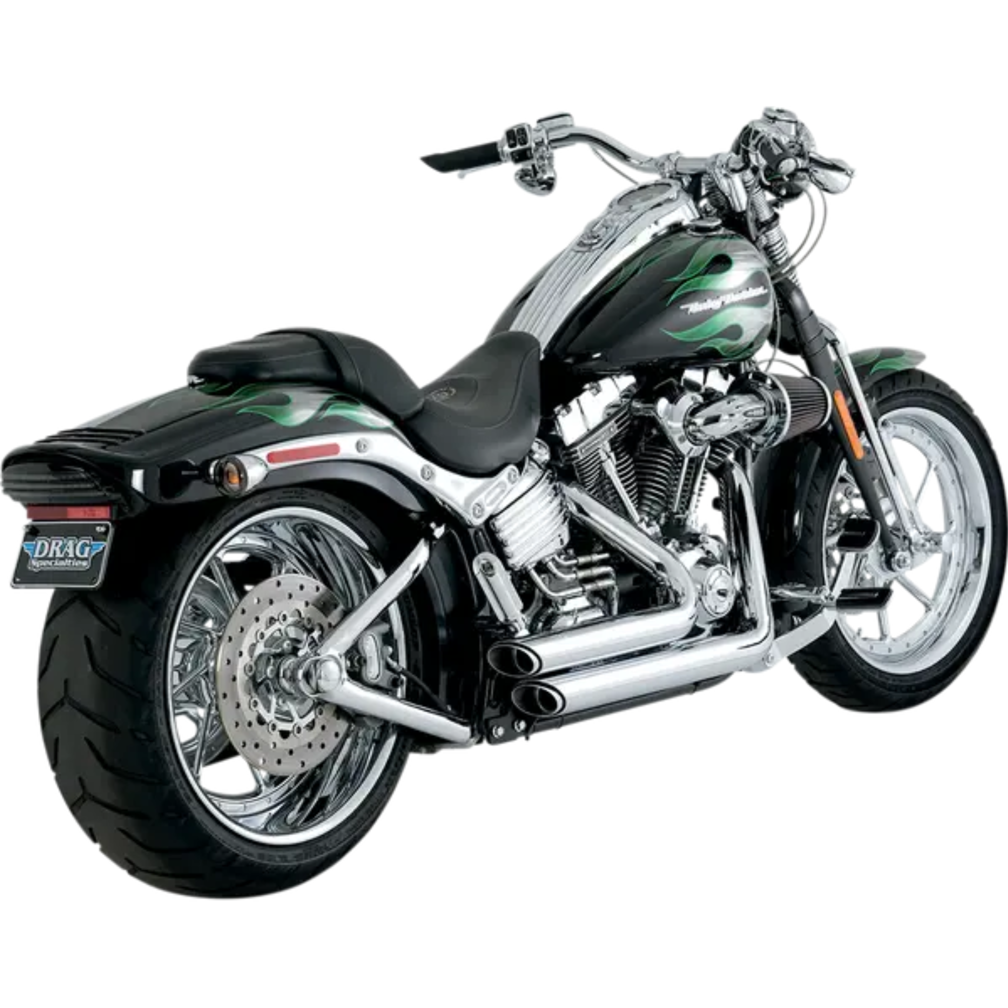 VANCE & HINES - Echappement 2 en 2 Shortshots Staggered - Softail 86-09 - Chrome