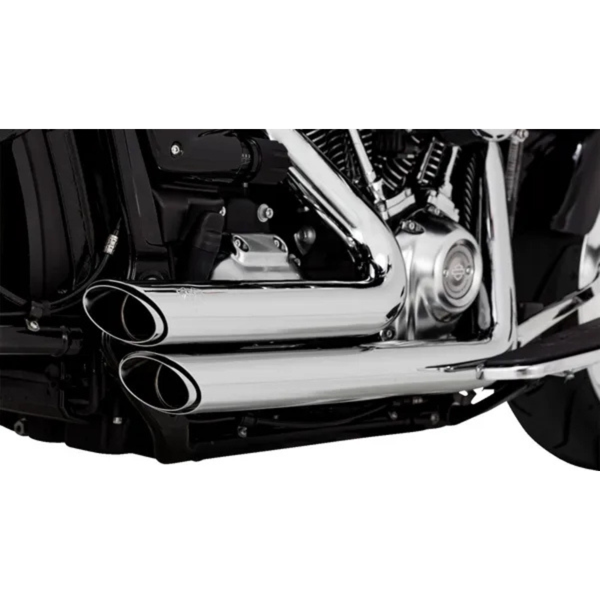 VANCE & HINES - Echappement 2 en 2 Shortshots Staggered PCX - 18-24 - Softail FXDR,FLFB(S) FXBRS,FXBLR  - Chrome ou Noir