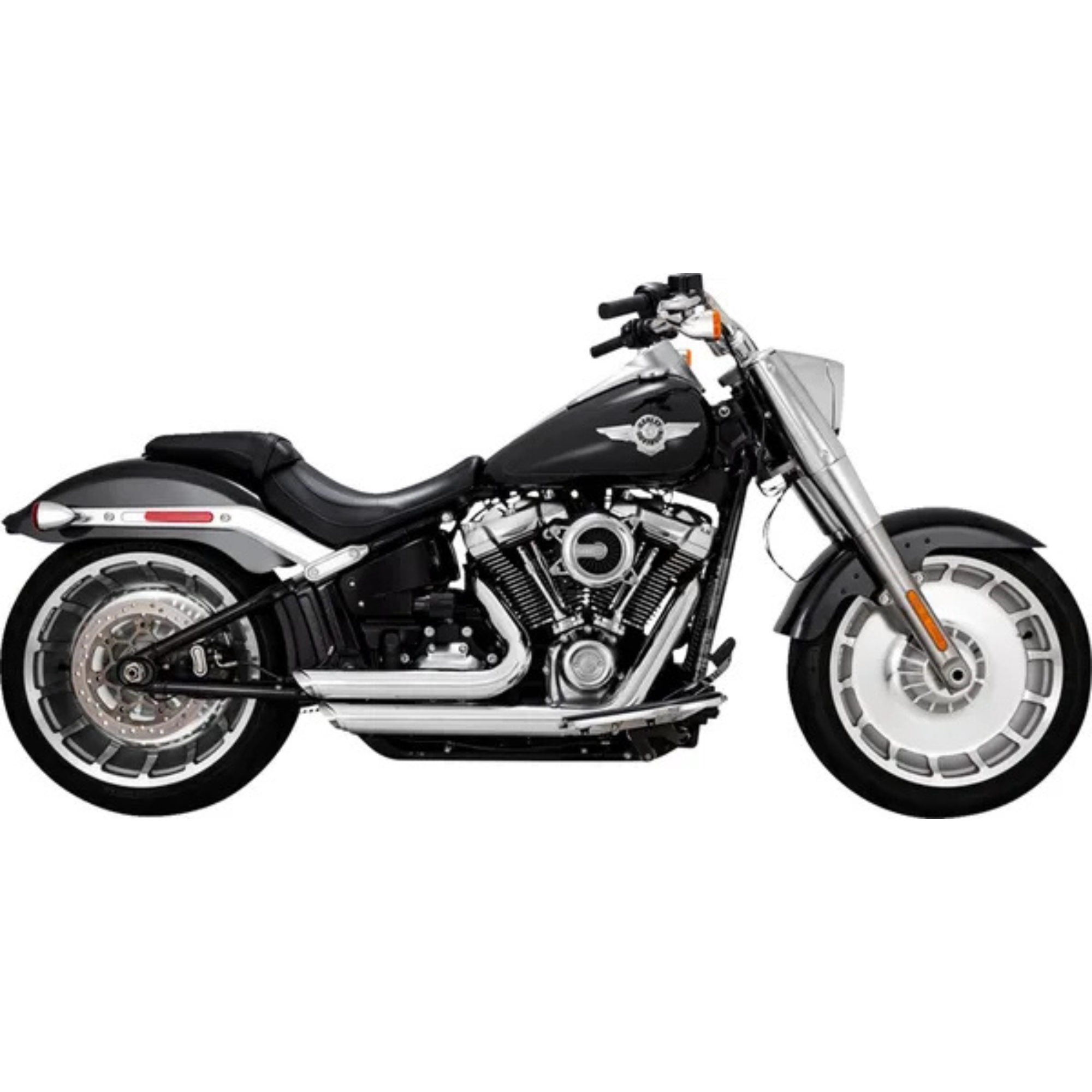 VANCE & HINES - Echappement 2 en 2 Shortshots Staggered PCX - 18-24 - Softail FXDR,FLFB(S) FXBRS,FXBLR  - Chrome ou Noir