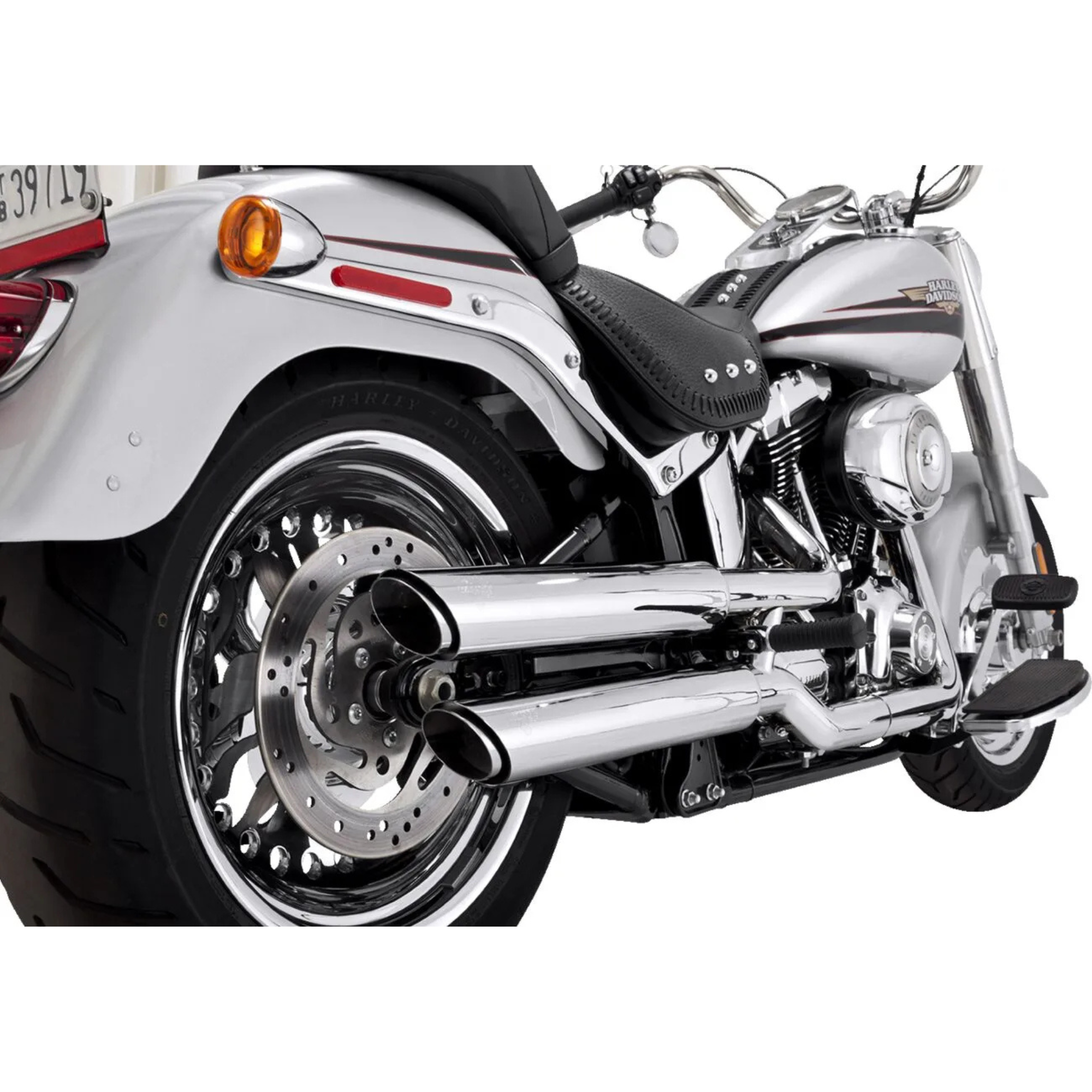 VANCE & HINES - Silencieux 3" Twin Slash PCX - Softail 10-17 Chrome ou Noir