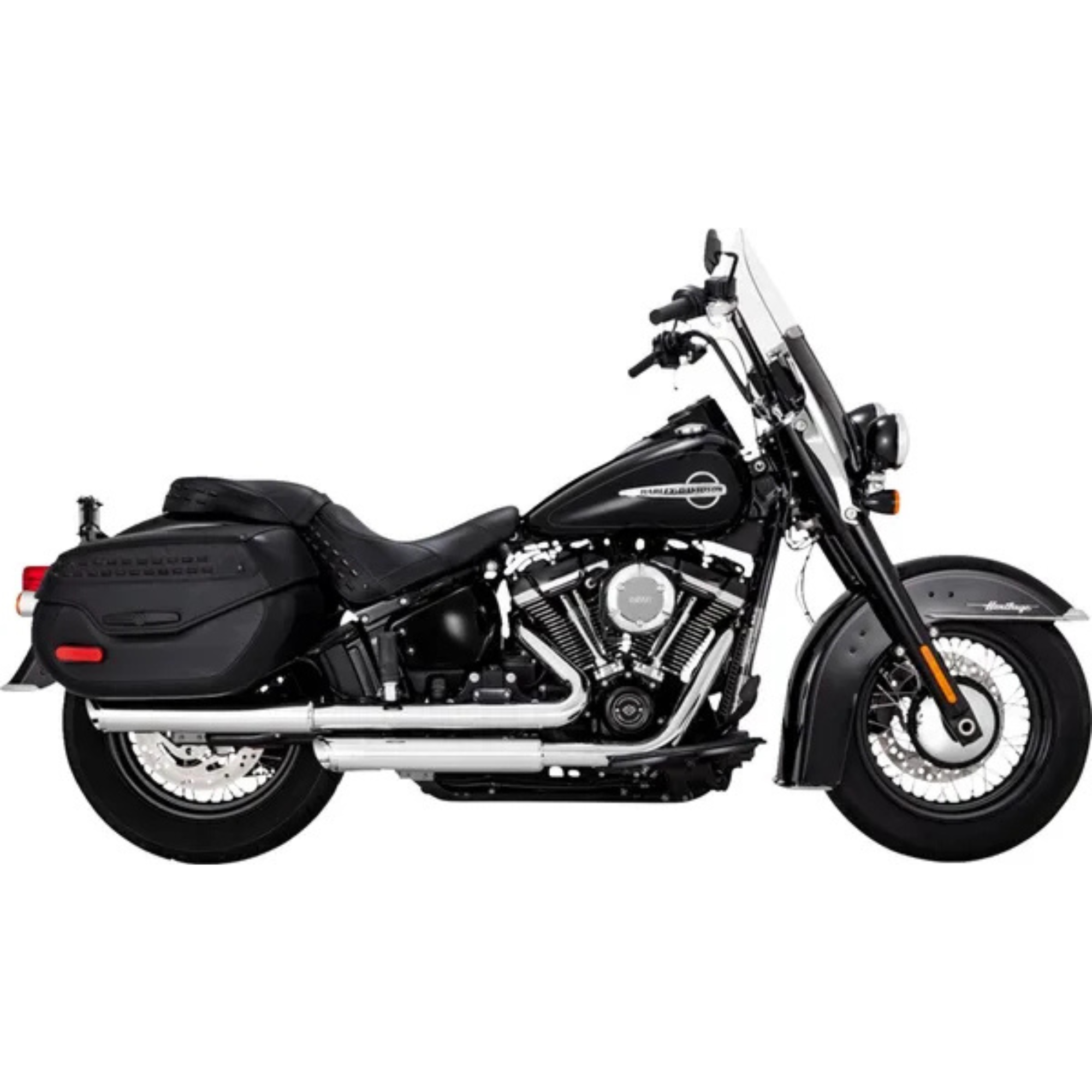 VANCE & HINES - Silencieux 3" Twin Slash PCX - Softail FLI, FLHC(S), FLDE 18-24 Chrome ou Noir