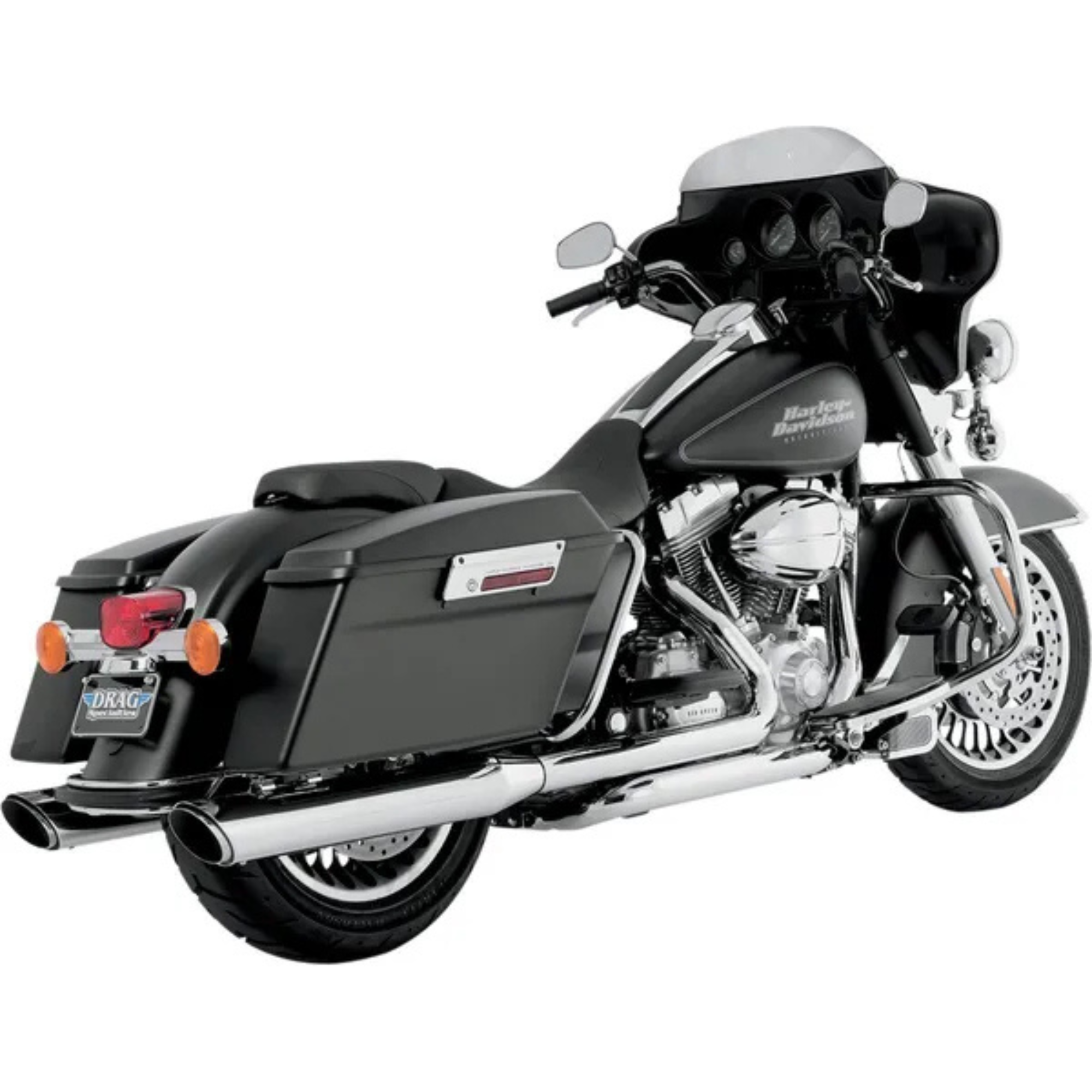 VANCE & HINES - Silencieux 4" Twin Slash - Touring 95-16 Chrome