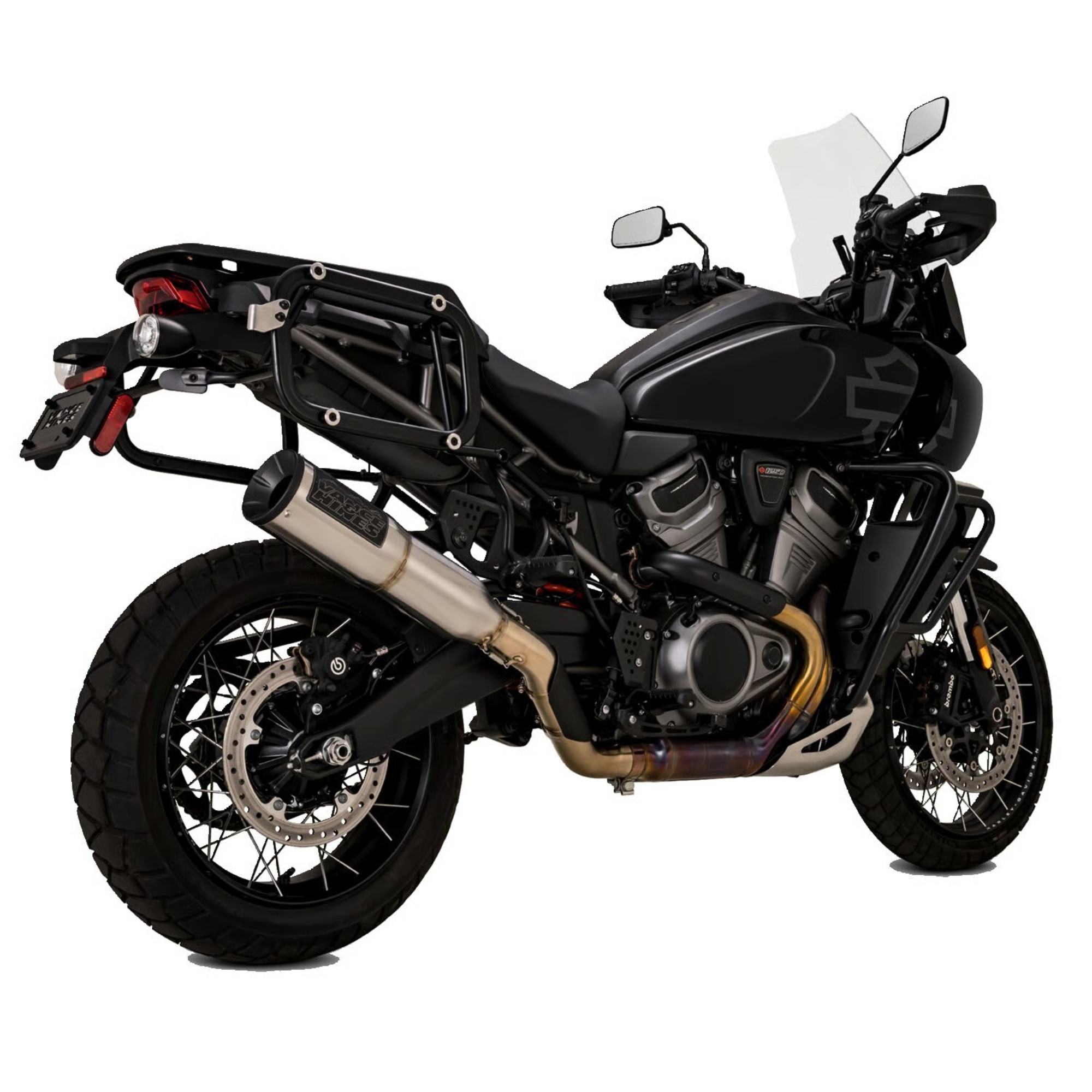 VANCE & HINES - Silencieux HI-Output 450 - Pan America 21-26 - Noir ou Inox brossé