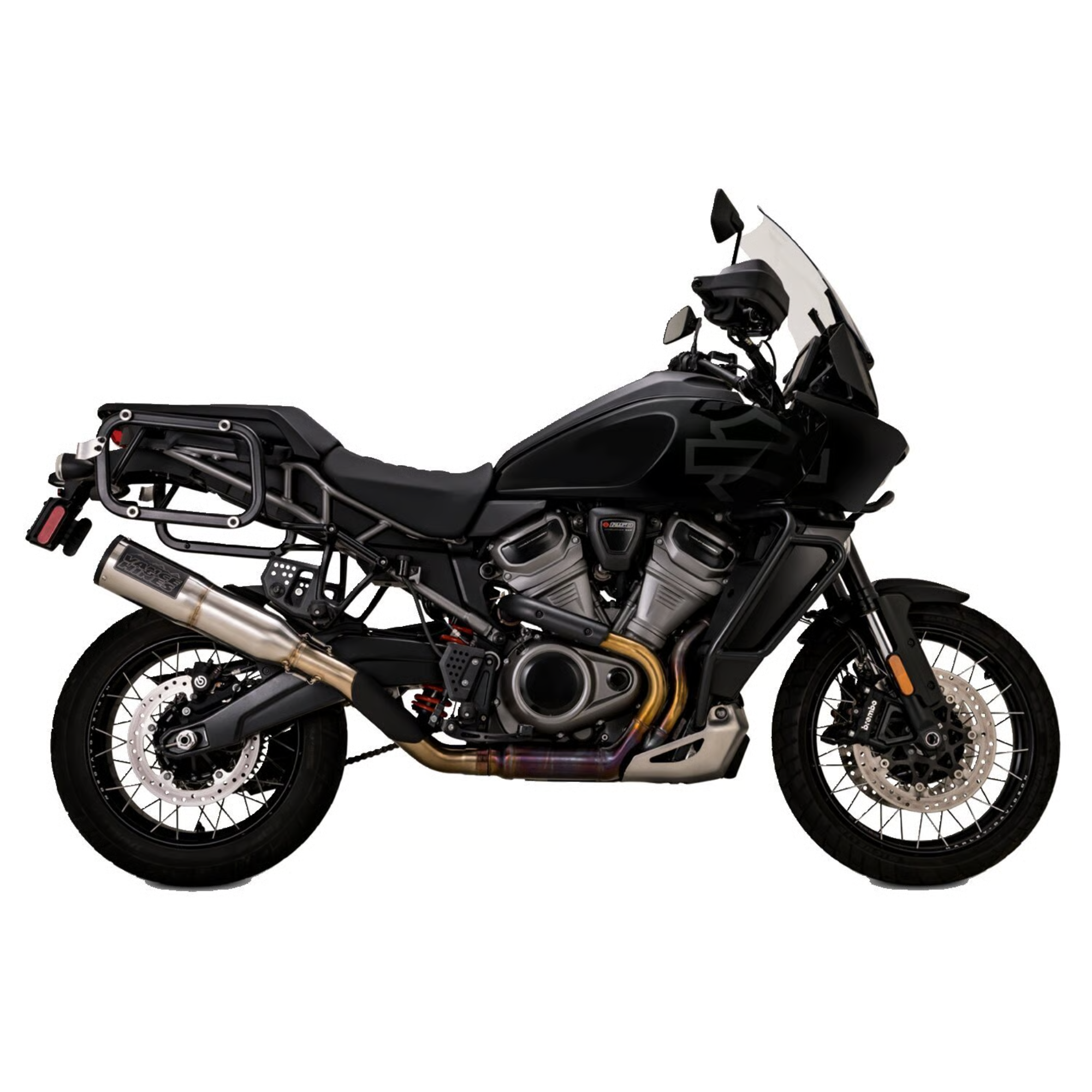 VANCE & HINES - Silencieux HI-Output 450 - Pan America 21-26 - Noir ou Inox brossé