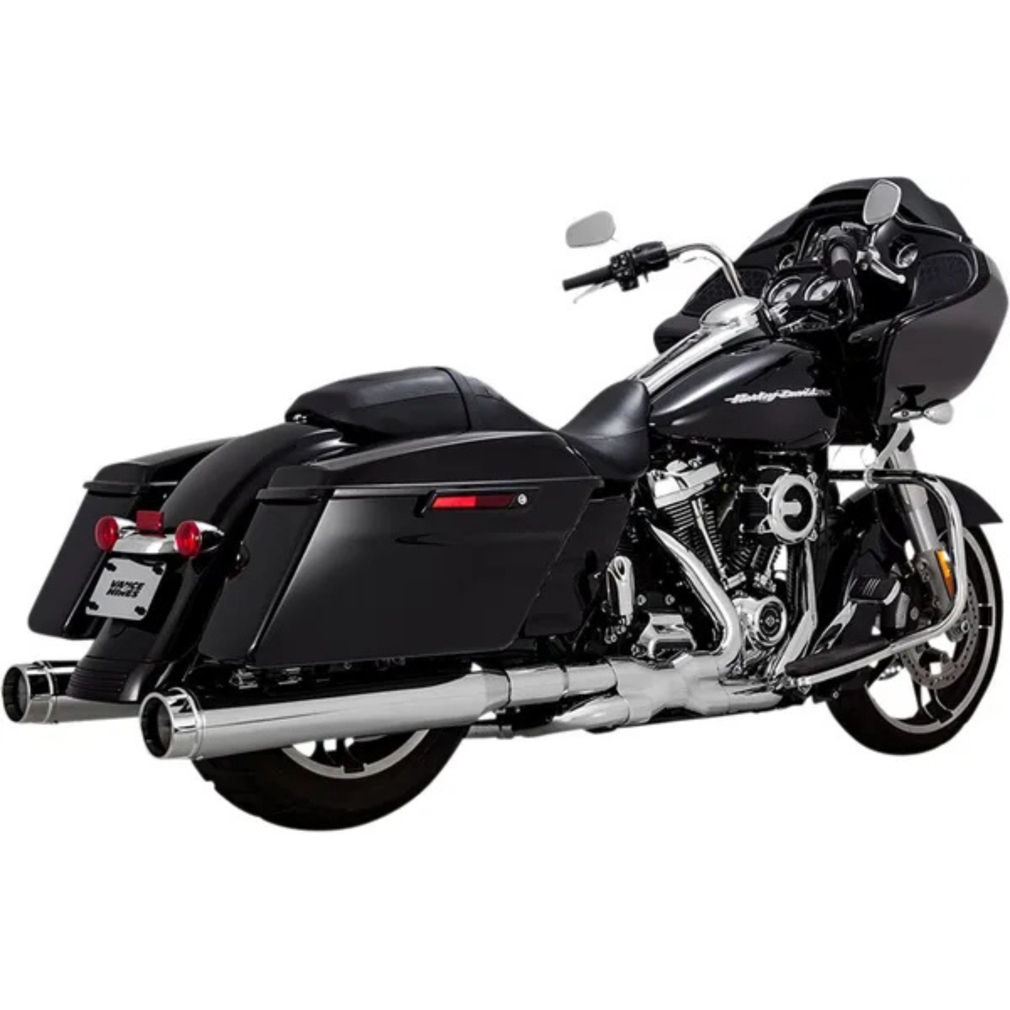 VANCE & HINES - Silencieux Torquer 450 - Touring 17+ Chrome, Noir ou Noir embouts chromés