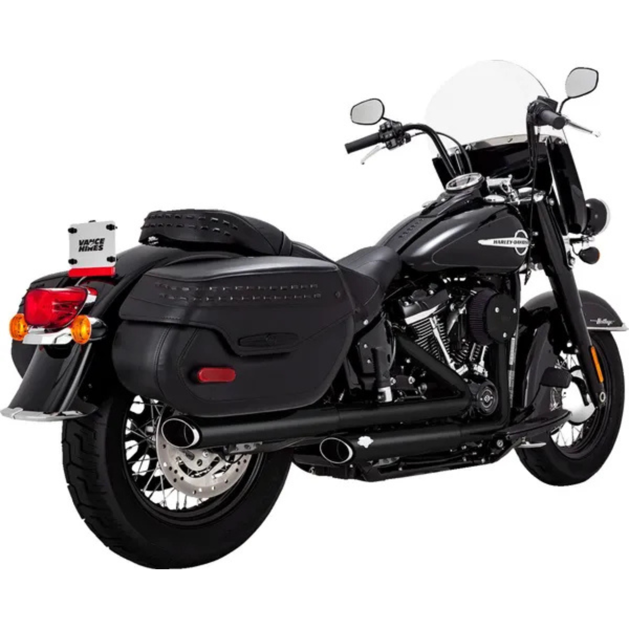 VANCE & HINES - Silencieux 3" Twin Slash PCX - Softail FLI, FLHC(S), FLDE 18-24 Chrome ou Noir