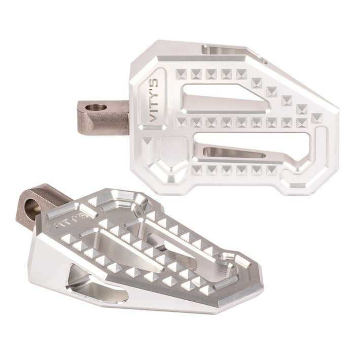 VITY'S - Repose-pieds pegs - Argent- Toutes Harley-Davidson