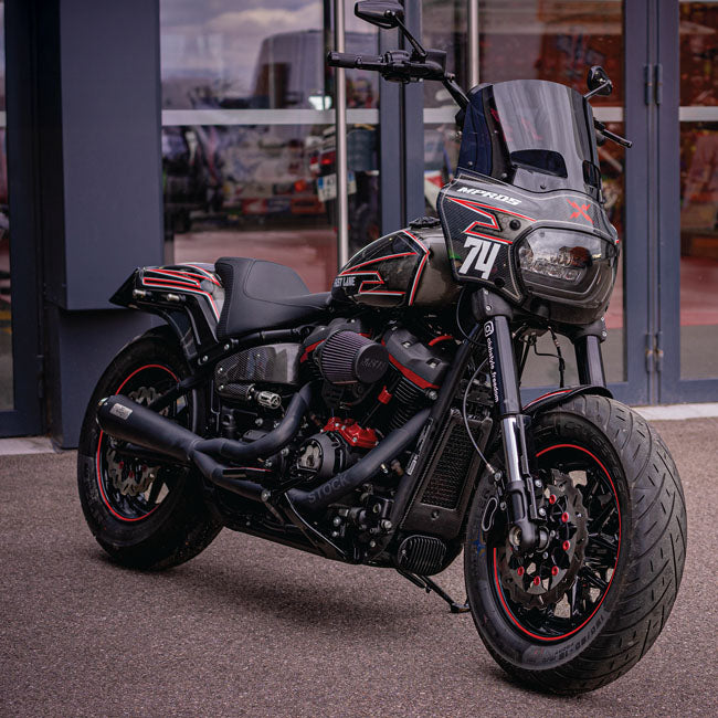 MALPARIDOS - M8 Softail 18-24 - Euro 4/5 approved 2-in-1 exhaust system - Black / Brushed / Polished / Titanium