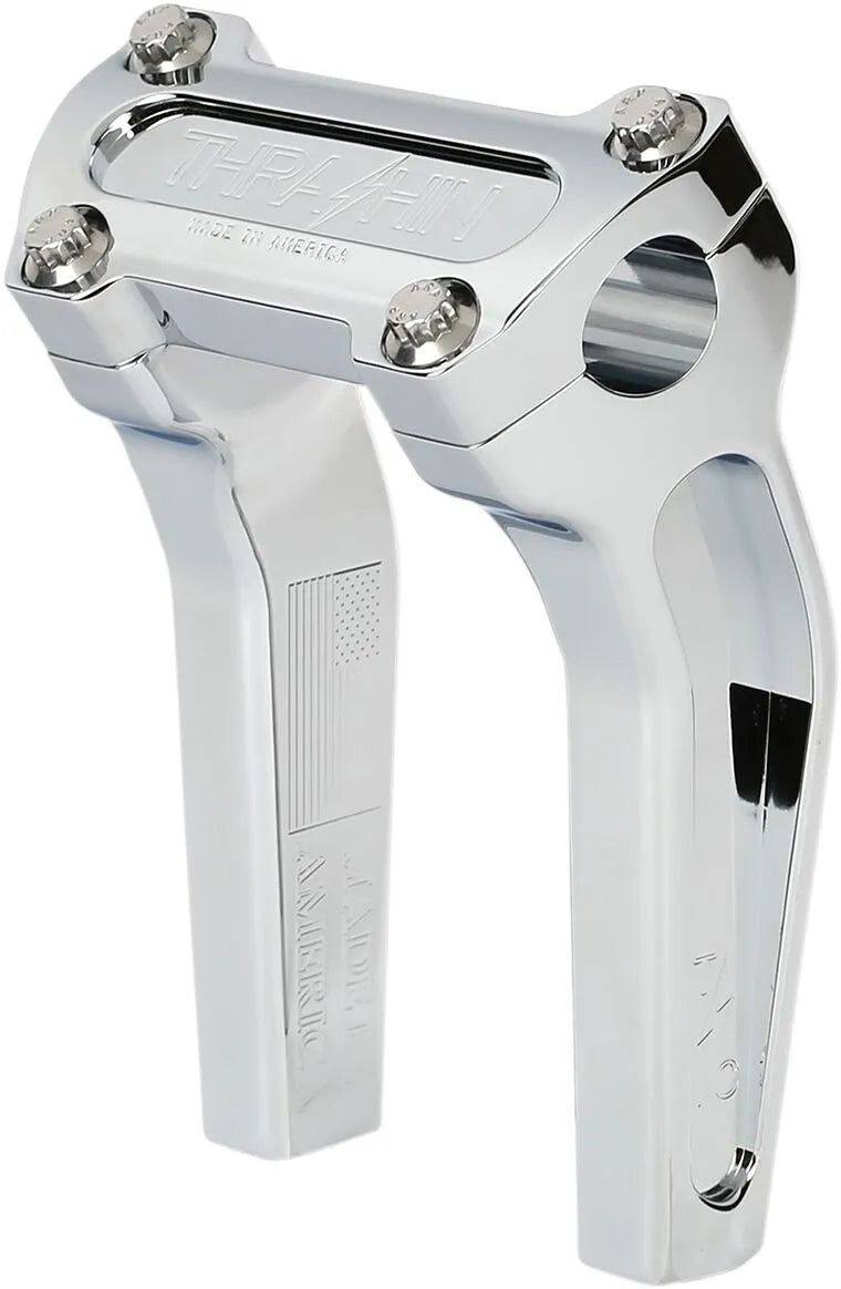 THRASHIN SUPPLY Riser pullback - 6.5" / 9.5" - chrome / black - Closed clamp / M8 gauge clamp
