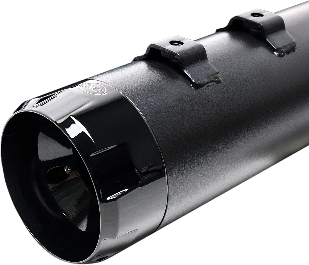 S&S - MK45 Performance Muffler - Thruster Black/Machined End Cap - Touring 17-24 - Black