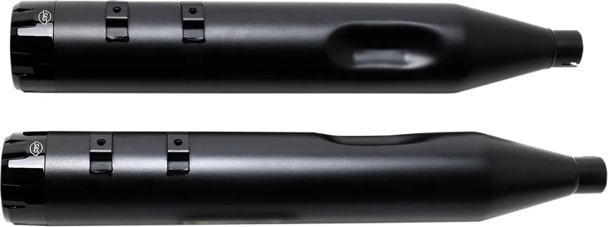 S&S - MK45 Performance Muffler - Thruster Black/Machined End Cap - Touring 17-24 - Black