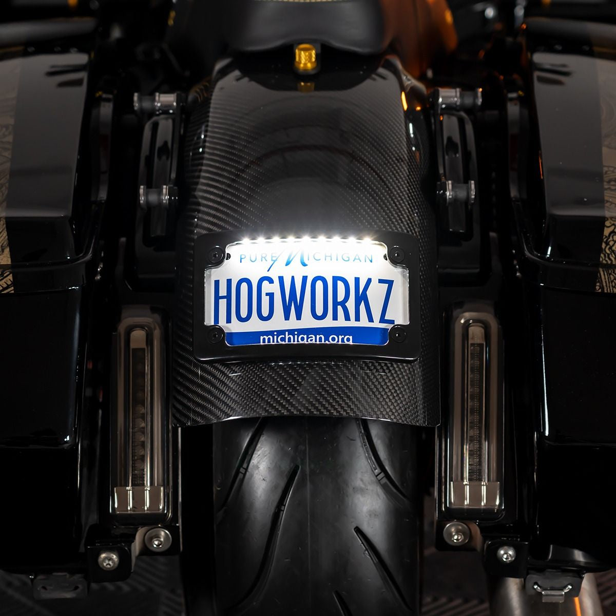 HOGWORKZ - Support de plaque universelle avec éclairage LED