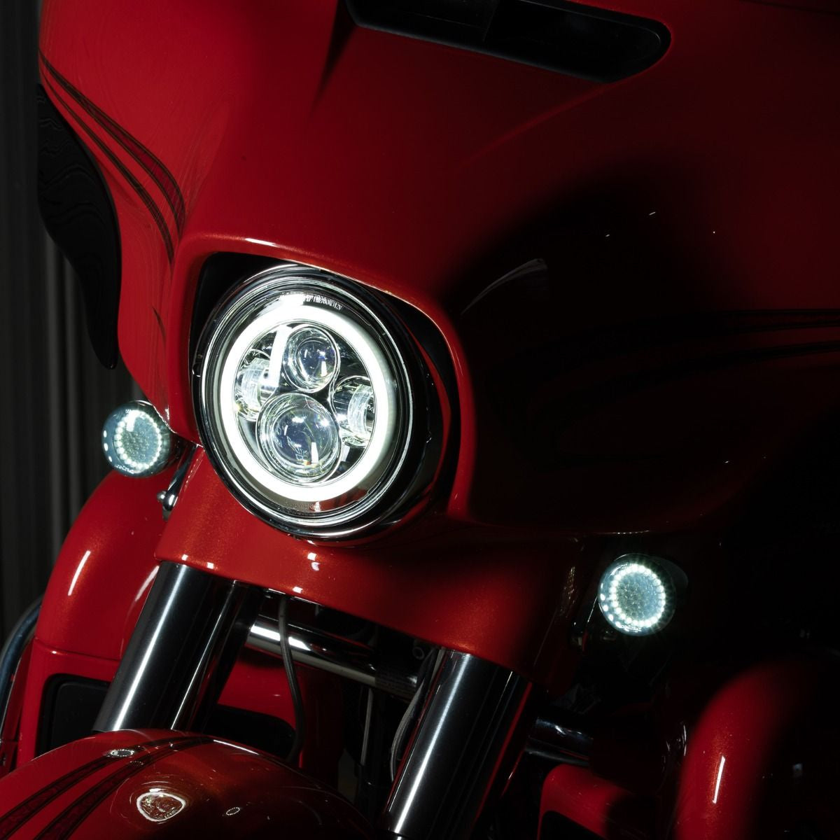 HOGWORKZ - Phare 7"LED Chrome HALOMAKER® - Touring - Softail