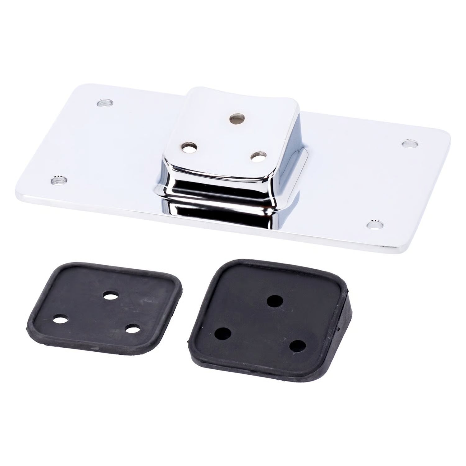 MCS - Support de plaque adaptable pour garde boue - Noir ou chrome