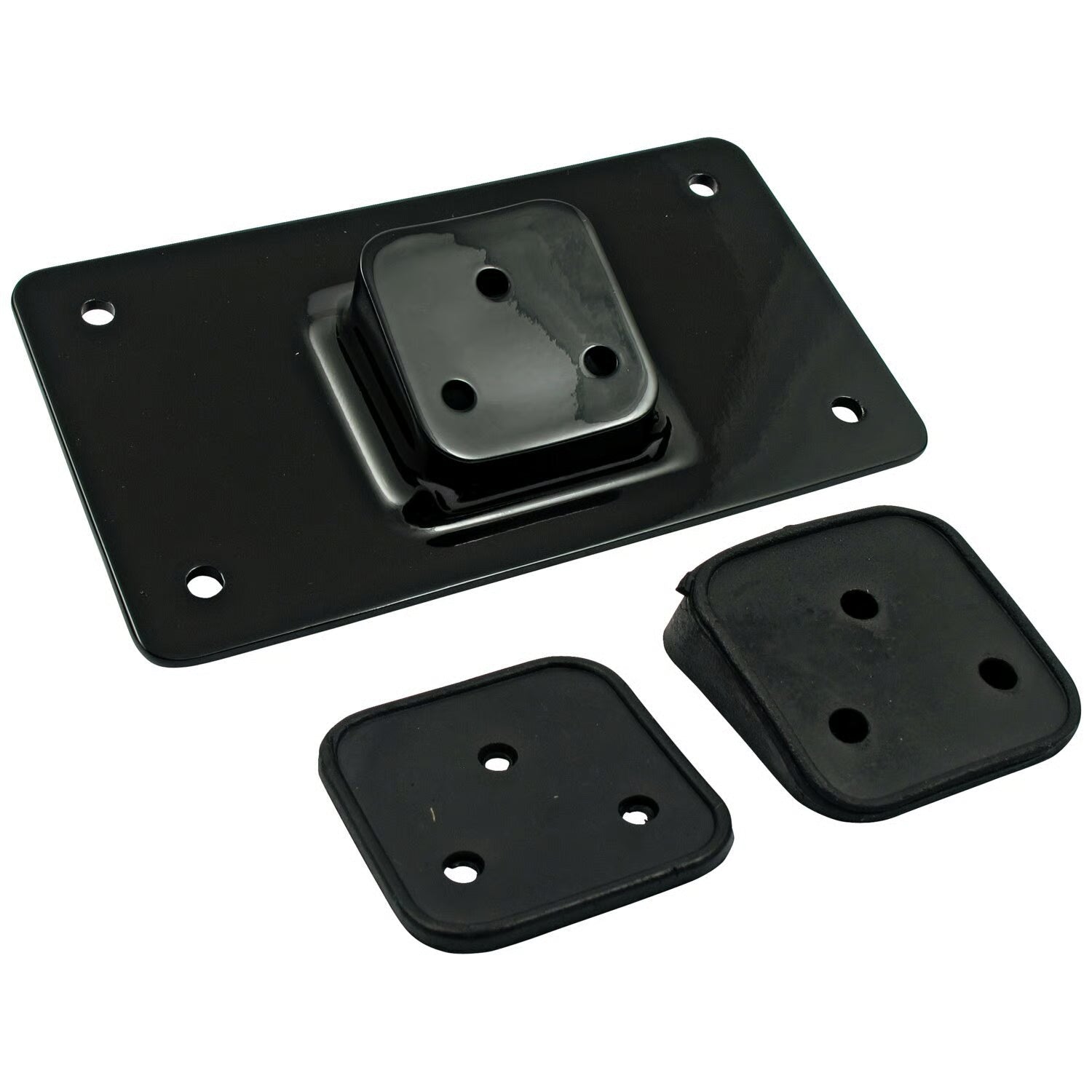 MCS - Support de plaque adaptable pour garde boue - Noir ou chrome