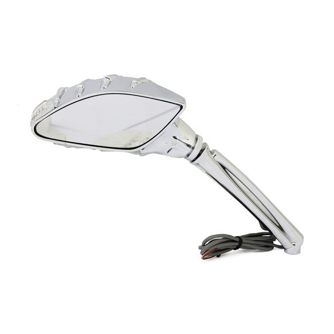 MCS - Rétroviseur SKELETON chrome - Clignotant intégré