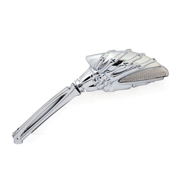 MCS - Rétroviseur SKELETON chrome - Clignotant intégré