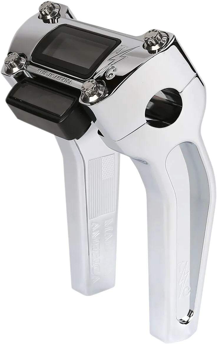 THRASHIN SUPPLY Riser pullback - 6.5" / 9.5" - chrome / black - Closed clamp / M8 gauge clamp