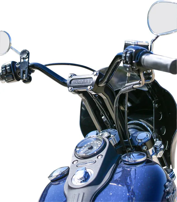 THRASHIN SUPPLY Riser pullback - 6.5" / 9.5" - chrome / black - Closed clamp / M8 gauge clamp