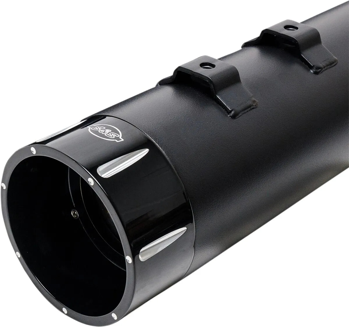 S&S - MK45 Performance Slip-On Mufflers - Tracer Black/Machined End Cap - Touring 17-24 - Black
