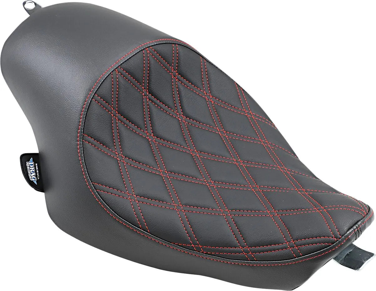 DRAG SPECIALTIES - Selle solo surpiqures rouges - Sportster 04+