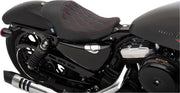 DRAG SPECIALTIES - Selle solo surpiqures rouges - Sportster 04+
