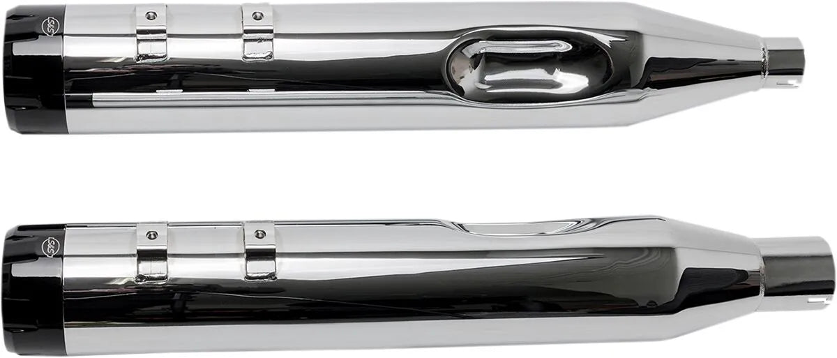 S&S - MK45 Performance Slip-ons - Thruster black/machined End Caps - Touring 99-16 - Chrome